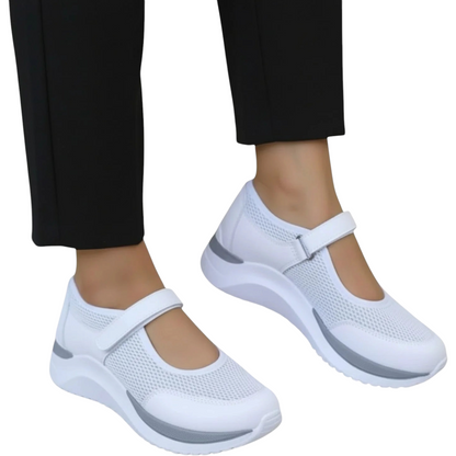 Dames Sneakers met Mary-Jane Bandje en Comfortabele Zool