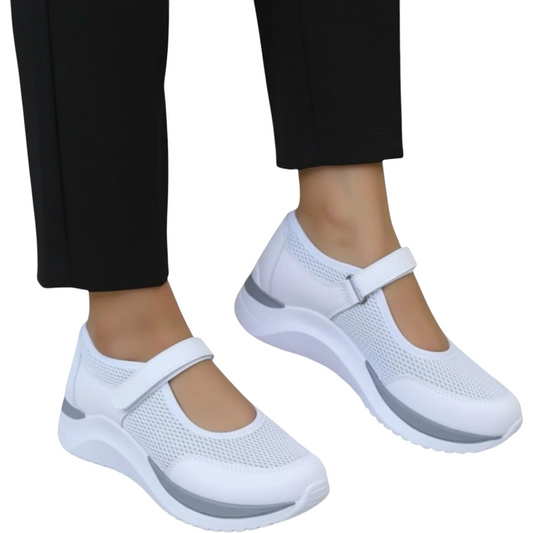 Dames Sneakers met Mary-Jane Bandje en Comfortabele Zool