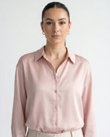 Dames Blouse met Klassieke Kraag en Manchetten Losse Pasvorm