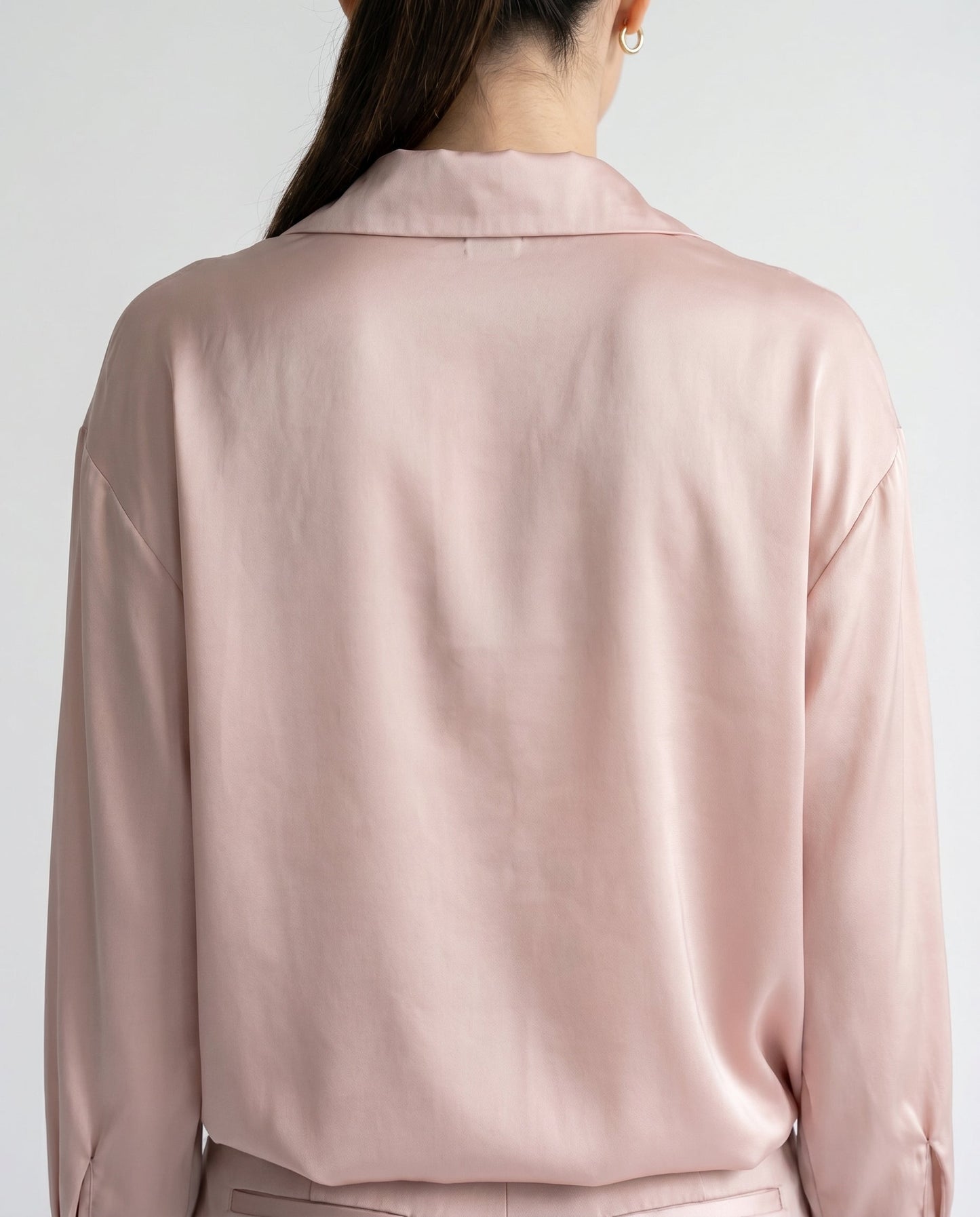 Dames Blouse met Klassieke Kraag en Manchetten Losse Pasvorm