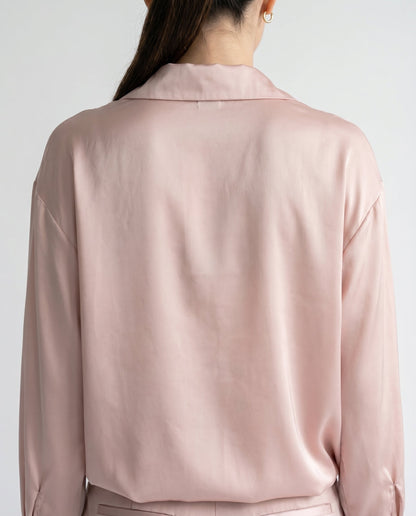 Dames Blouse met Klassieke Kraag en Manchetten Losse Pasvorm