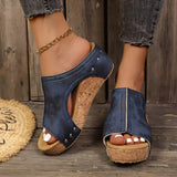 Dames Sleehak Sandalen met Voetboogondersteuning en Studdetails