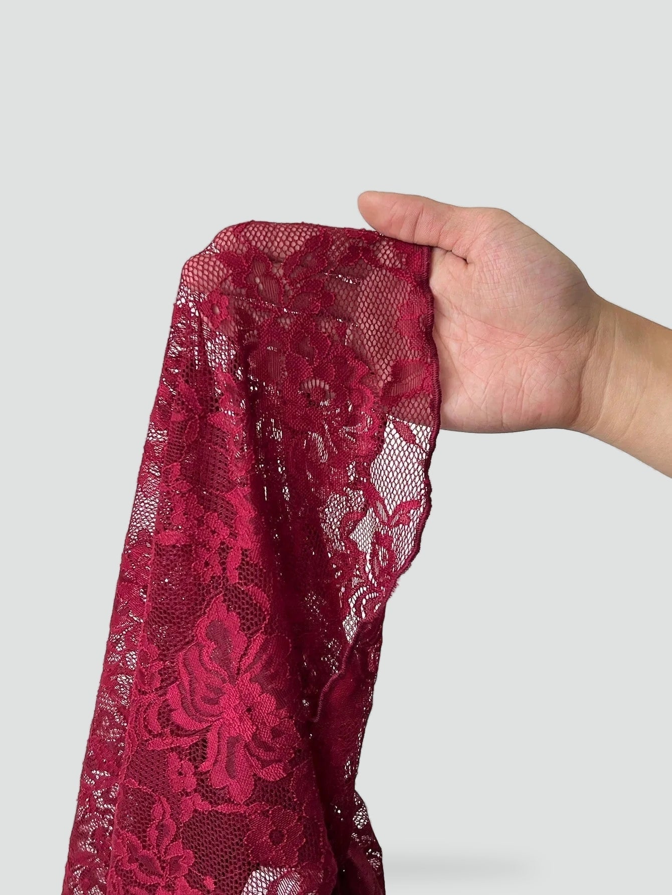 Dames Blouse met Bloemenkant en Doorschijnende Afwerking