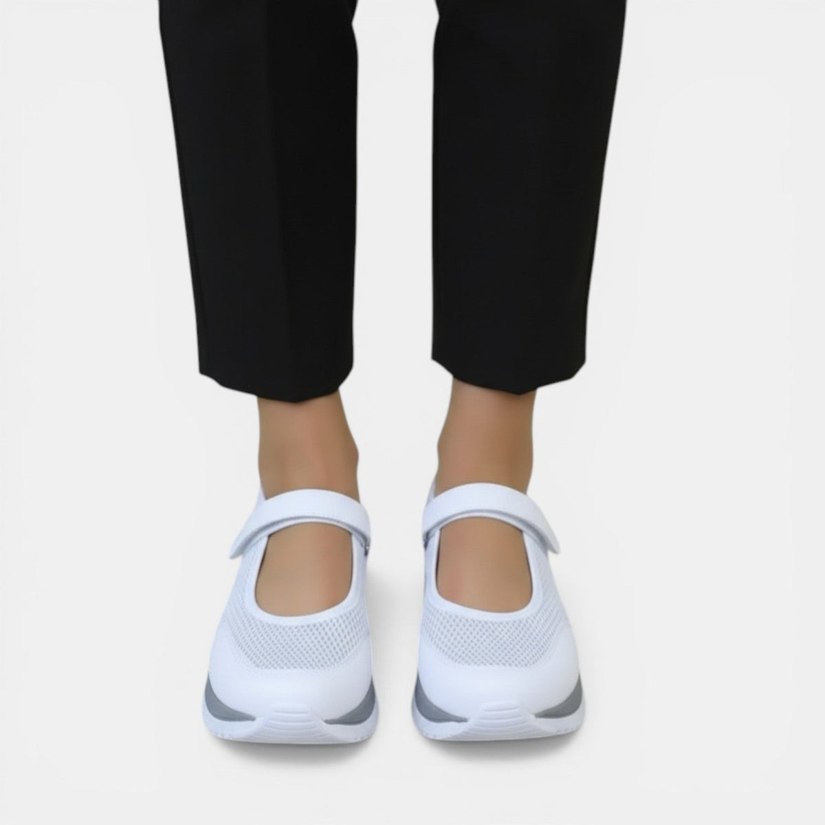 Dames Sneakers met Mary-Jane Bandje en Comfortabele Zool