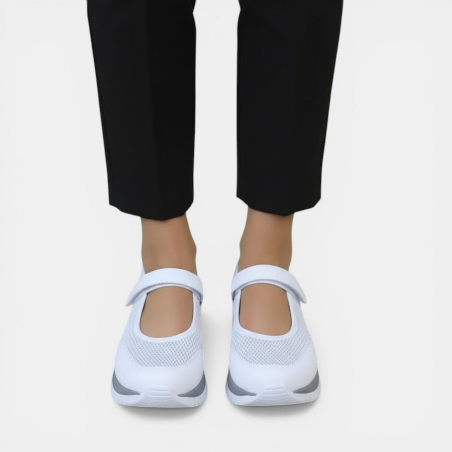 Dames Sneakers met Mary-Jane Bandje en Comfortabele Zool