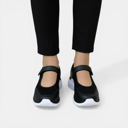 Dames Sneakers met Mary-Jane Bandje en Comfortabele Zool