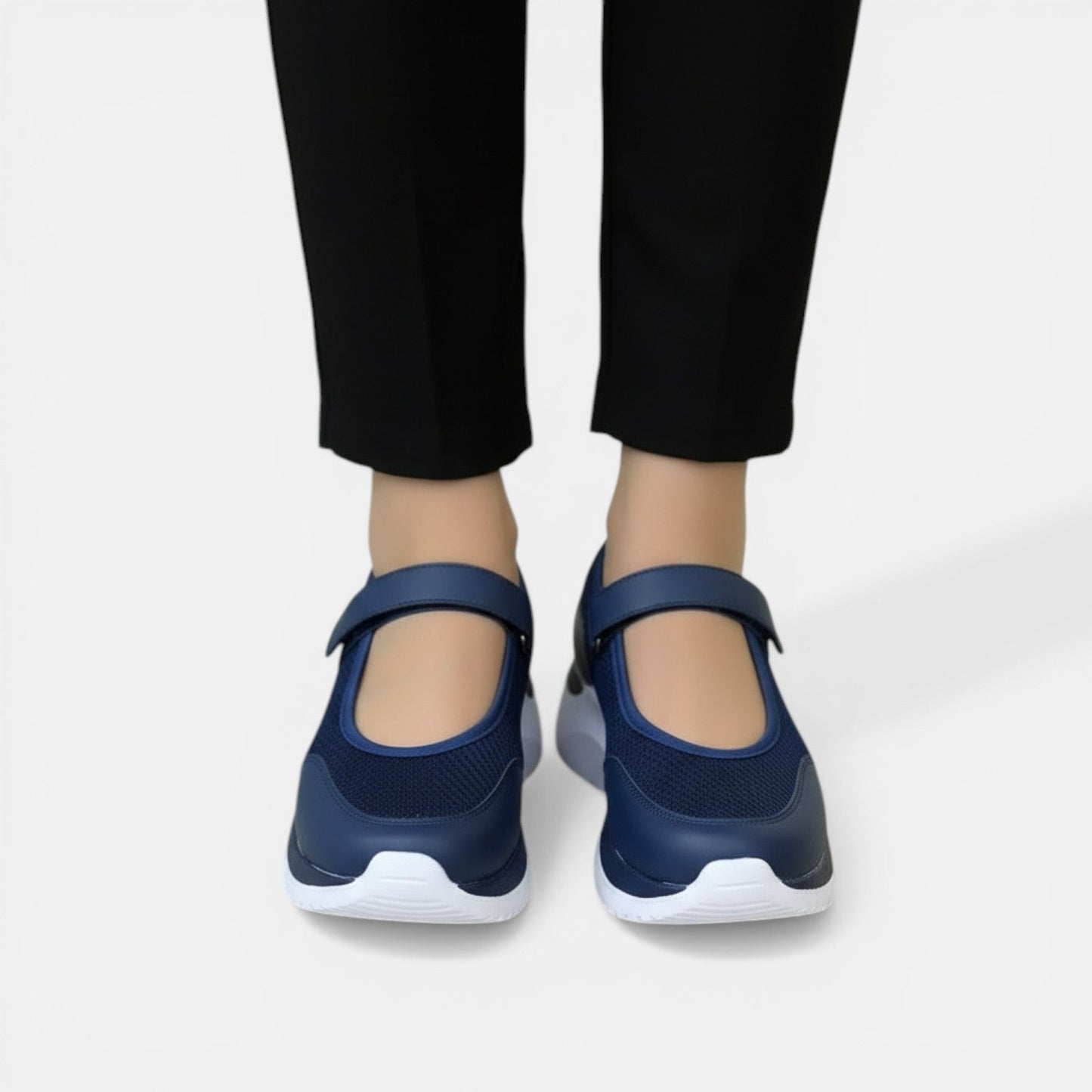 Dames Sneakers met Mary-Jane Bandje en Comfortabele Zool