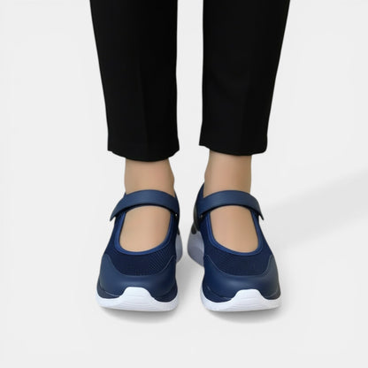 Dames Sneakers met Mary-Jane Bandje en Comfortabele Zool
